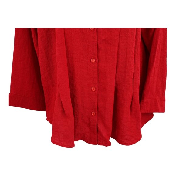Habitat Clothes to Live In Size Small Red Boxy Top Button Down Shirt Flowy - Picture 4 of 8